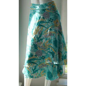 Jovani Designs Hawaii Wrap Skirt Medium Floral 80%Silk Tropical